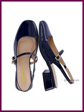 Mary Jane Dress Shoe with Memory Foam Wide Widths Comfortable 1-Inch Block Heel